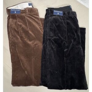 NWT Polo Ralph Lauren Men's 38x32 Andrew Pant Corduroy Pleated Classic Fit LOT